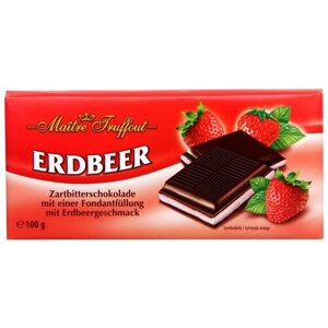 Шоколад Maitre Truffout Erdbeer темный 50%клубничный, 100 г