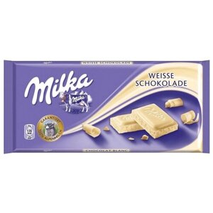 Шоколад Milka белыйшоколадный, без начинки, 100 г