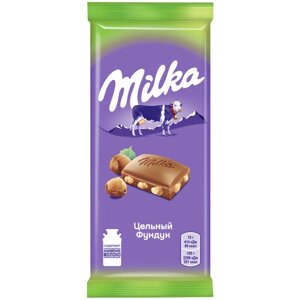 Шоколад Milka молочныйореховый, фундук, 85 г
