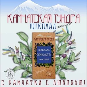 Шоколад молочный "камчатская тундра: жимолость" без сахара (мальтитол), натуральный шоколад с жимолостью, 16 ккал в одной дольке, 32 гр.