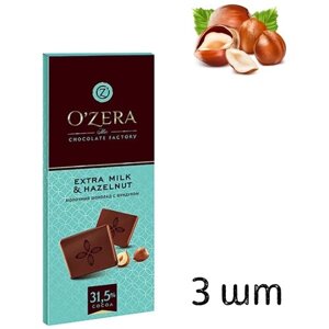 Шоколад молочный с цельным фундуком, Ozera, 90 г х 3шт