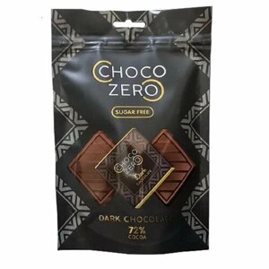 Шоколад порционный ChocoZero горький 72% без сах, 100г