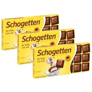 Шоколад Schogetten for Kids молочный с молочной начинкой порционный, 3 шт по 100гр