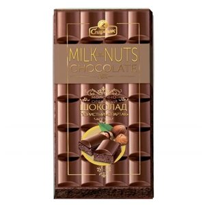 Шоколад Спартак молочно-ореховый пористый, 39% какао, 70 г
