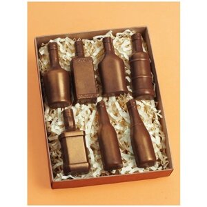 Шоколадная фигурка из бельгийского шоколада Шоколадный набор подарочный "Бутылки"