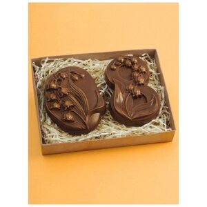 Шоколадная фигурка из бельгийского шоколада Шоколадный набор подарочный "Ландыш" Подарок на 8 марта, Подарок для женщины, девушки, девочки