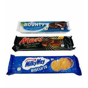 Шоколадное печенье Mars 132 гр, MilkyWay 108 гр, Bounty 132 гр. Европа.