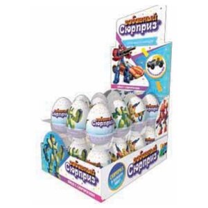 Шоколадное яйцо Сладкая Сказка Забавный сюрприз, для мальчиков 24 шт по 20 г