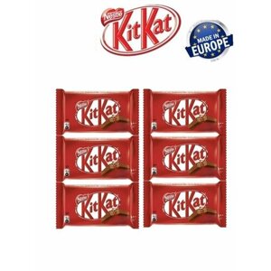 Шоколадный батончик KitKat с хрустящей вафлей, 6 шт по 41,5 г