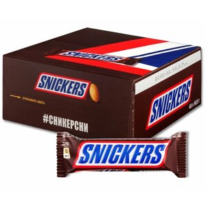 Шоколадный батончик Snickers, 50.5 г, 48 шт.