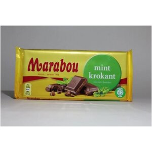 Шведский молочный шоколад Marabou с хрустящей мятой,2 x 200гр)