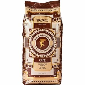 Швейцарский кофе в зернах SIROCCO Crema (1 кг) - 100% арабика темной обжарки для любой кофеварки