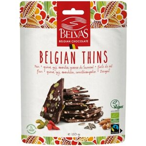 Сладости Belvas Шоколад тёмный "Belgian Thins Киноа&Годжи" Belvas 120