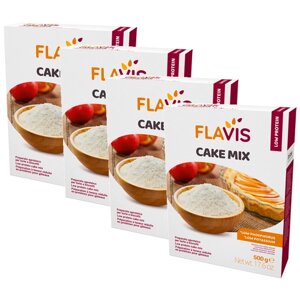 Смесь для выпечки Flavis Cake mix, низкобелковая, 4 шт по 500 г
