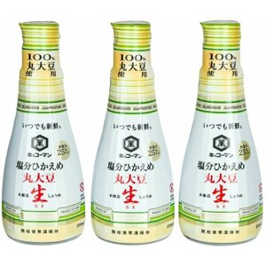 Соевый соус Kikkoman с пониженным содержанием соли, 200 мл. (3 штуки в наборе), Япония