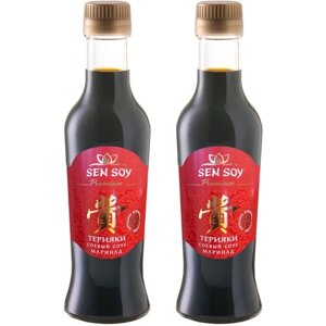Соевый соус терияки Sen Soy Premium стеклянная бутылка 2 штуки по 220 мл