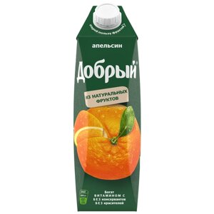 Сок Добрый Апельсин, без сахара, 1 л, 12003 г, 12 шт.