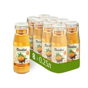 Сок Goodini "Мандарин-апельсин" , бут. 0.25л упаковка (8шт)