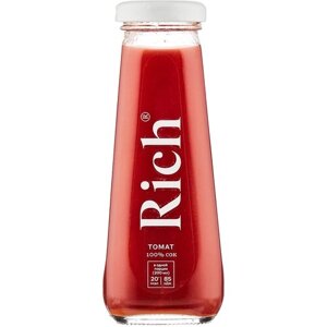 Сок Rich Томат, в стеклянной бутылке, без сахара, 0.2 л