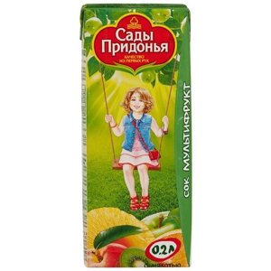 Сок Сады Придонья Мультифрукт с мякотью, без сахара, 0.2 л, 27 шт.