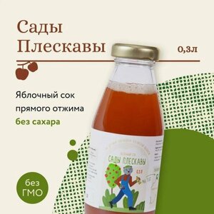 Сок яблочный «Сады Плескавы» натуральный прямого отжима без сахара 300 мл