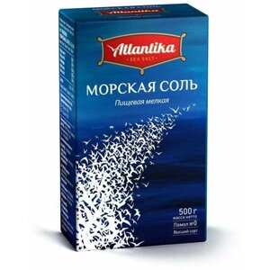 Соль пищевая Atlantika морская, 500 г, 4 шт
