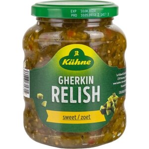 Соус Kuhne Gherkin relish sweet pickle Релиш с огурцами в сиропе, 350 мл