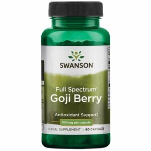 Swanson Goji berry 500 mg (Ягоды годжи) 60 капсул (Swanson)