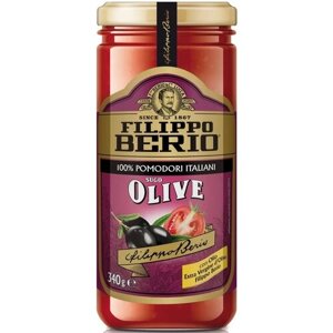 Томатный соус 3 шт по 340 г FILIPPO BERIO с оливками, стеклянная банка