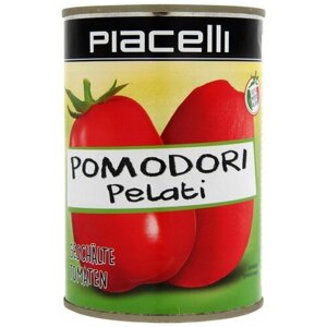 Томаты целые очищенные Piacelli в томатном соке стерилизованные консервированные, 400 г
