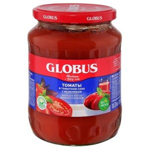 Томаты в томатном соке с базиликом Globus, 680 г, 720 мл