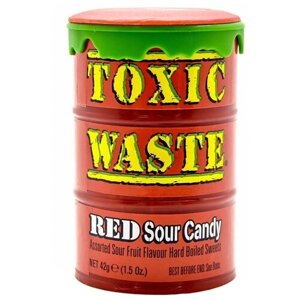 Toxic Waste ассорти Леденцы Красная банка, 42 г, пластиковая банка