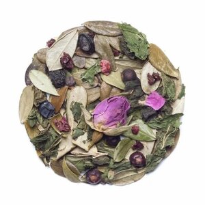 Травяной чай "Брусничная поляна", Алтай, вкусный чай, брусника, крапива, бутон розы, можжевельник, черноплодная рябина, барбарис, вишня 250 гр.