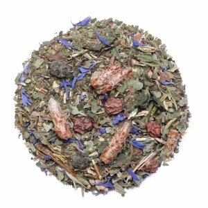 Травяной чай "Русский лес", для бани, почки сосны, мята, смородина, малина, брусника, мальва, зверобой, можжевельник, арония 250 гр.