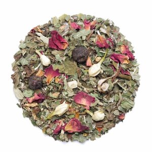 Травяной чай "Весна цветущая", лист малины, душица, лепестки роз, иван-чай, апельсиновая цедра, крапива, цвет апельсина 100 гр.