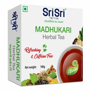 Травяной тонизирующий чай Мадхукари без кофеина, для укрепления иммунитета 100 гр. 16 трав индия