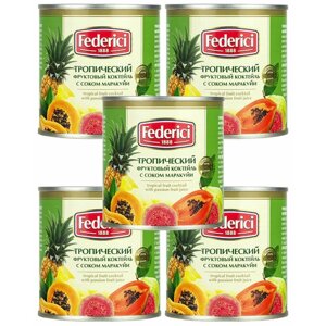 Тропический фруктовый коктейль Federici с соком маракуйи 435 мл - 5 шт