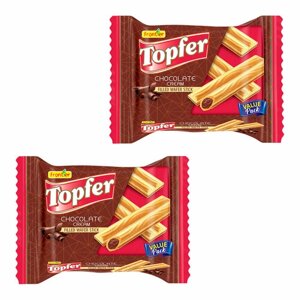 Трубочки вафельные Topfer с шоколадной начинкой Frontier, 120 г х 2 шт