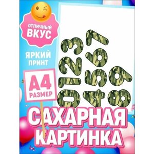 Украшения для торта Сахарная картинка на торт "Цифры на День рождения. Декор для выпечки