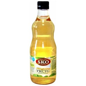 Уксус SKO яблочный 5%стеклянная бутылка, 500 мл