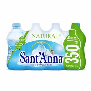 Ультралегкая Минеральная вода из Италии SANT'ANNA (Сант'Анна) 0,35 литра*12 шт. без газа