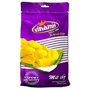 Вьетнамские натуральные хрустящие чипсы джекфрут, 210г, Vinamit, Jackfruit Chips. Вьетнам
