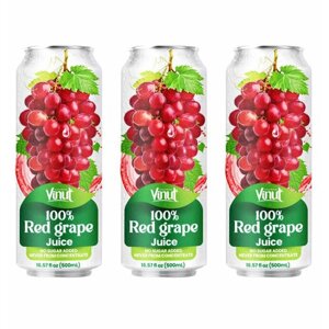 ViNut Сок Красного винограда 100%500 мл, 3 шт