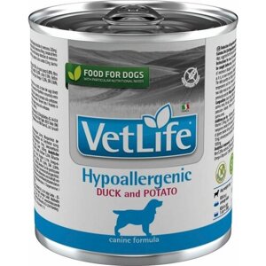 Влажный корм для собак Farmina Vet Life Dog Hypoallergenic диетический с уткой и картофелем при пищевой аллергии 300г 1шт