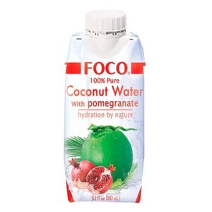 Вода кокосовая FOCO с соком граната, без сахара, 0.33 л, 330 г