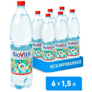 Вода минеральная Biovita негазированная, ПЭТ, 6 шт. по 1.5 л