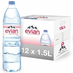 Вода минеральная Evian ПЭТ 1,5 л * 12 шт