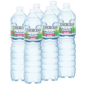Вода минеральная питьевая Сенежская негазированная, ПЭТ, без вкуса, 6 шт. по 1.5 л