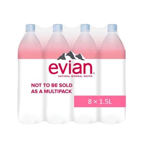 Вода минеральная природная Evian (Эвиан), 1,5 л х 8 шт, негазированная, пэт