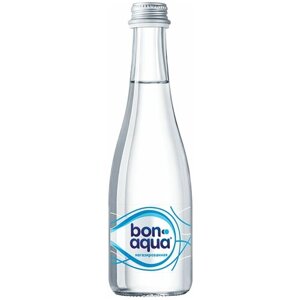 Вода негазированная питьевая BONAQUA (БонАква), 0,33 л, стеклянная бутылка